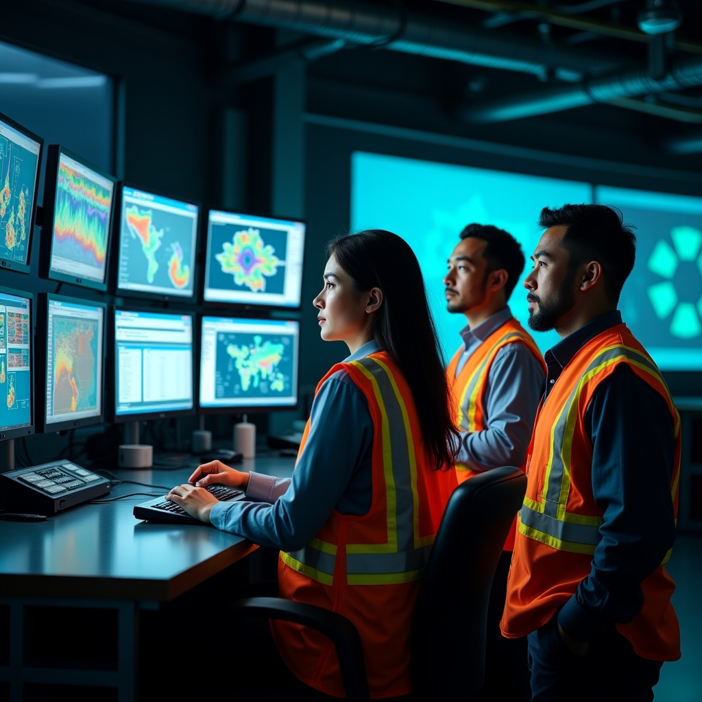 Tecnología de perforación avanzada siendo operada por ingenieros